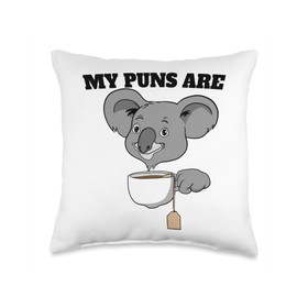 My Puns Are Koala Tea Throw Pillow