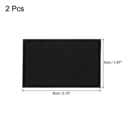 sourcing map Plain Black Flag Patch, Embroidered Patches, Blank DIY Flag Patches 8 x 5 cm for Vests, Clothes, Backpacks, Hats, DIY Craft Caps, Pack of 2