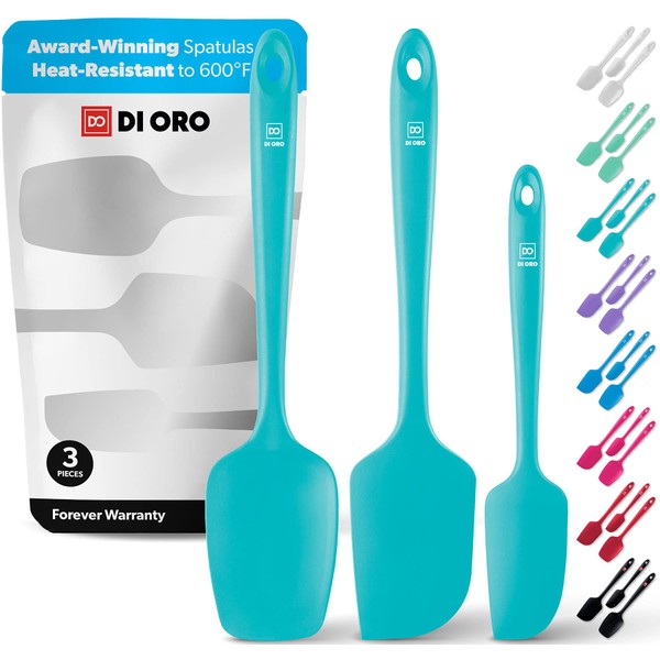 DI ORO Silicone Spatula Set - Rubber Kitchen Spatulas for