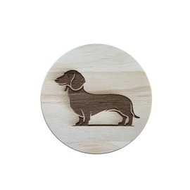Ashton and Finch Dachshund Coaster – Wooden Dachshund Gift – Handcrafted Wooden Coaster for Dog Lovers