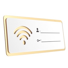 SEWACC Wifi Password Sign Acrylic WiFi Sign for Wall Self-Adhesive WiFi Password Board Wireless Network Coverage Sign for Home Public Places