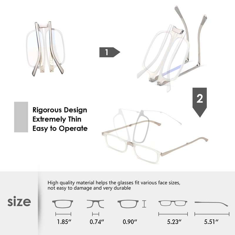 SKYOAK Evolved Folding Reading Glasses For Women Men Blue Light