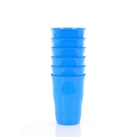 Mintra Home Reusable Plastic Cups 11 Ounce Tumbler - Pack of 6 (Blue) for Party, Kids, Home, Kitchen, Events, Drinks and Drinking Water, Juice or Soda - BPA Free Tumblers, Many Colors, Dishwasher Safe