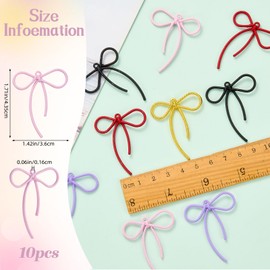 COGCHARGER 10 Pieces Bow Charms for Jewelry Making Pink Bulk Cute Alloy Charms Pendants for Bracelet Necklace Earring DIY Supplies