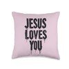 Jesus Loves You Christian Inspirational Message Throw Pillow