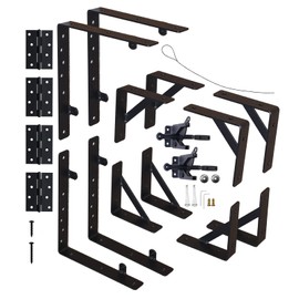Anti Sag Fence Gate Kit Gate Hardware Gate Latch for Wooden Fence Heavy Duty Corner Brace Brackets with a Gate Latch 2 Set for Shed Doors, Driveway Gates, Corral Gates, Wood Windows