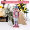 COHEALI Pink Christmas Nutcracker,Christmas Nutcracker Figure,Traditional Wooden Nutcracker Soldier,Nutcracker Wood