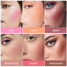 KYDA Polvo de rubor rosa, colorete facial de maquillaje rosa, fórmula mezclable, hidratación duradera, textura ultra fina y ligera