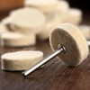 Dophee 50Pcs 25mm Wool Felt Polishing Buffing Pad Wheel w