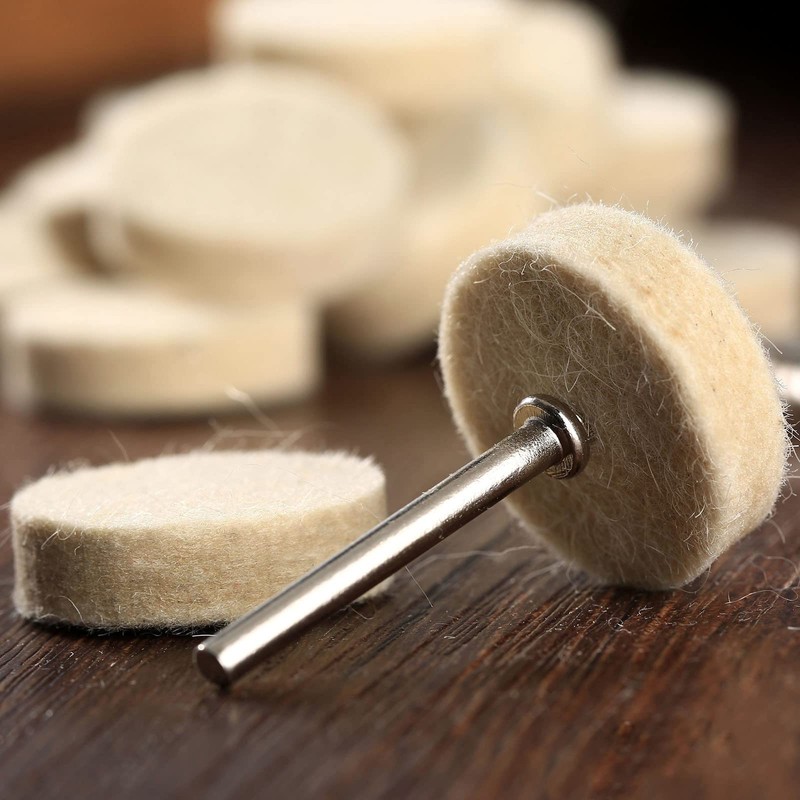 Dophee 50Pcs 25mm Wool Felt Polishing Buffing Pad Wheel w