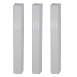 MASORET 3* Aluminum Mezuzah Case - White Matte Tone Modern Design 5" 12cm Hebrew Parchment Scroll Case