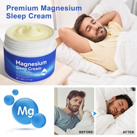  Generic Premium Magnesium Cream for Sleep 3.17 Oz, Topical Magnesium Cream C Safe and Easy to Absorb, Quick Drying without Residue, Gentle to The Skin, Blue