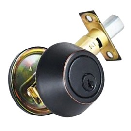 Door Knob with Lock and Key, Round Ball Door Lock, Bedroom, Bathroom, Interior Door Knob, Keyed Alike Entrance Door Lock for Entrance and Front Door (Black)