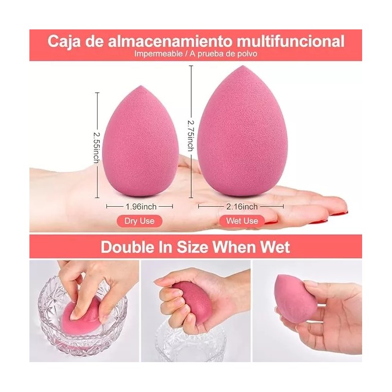 SISTEMAS Kit Esponja De Maquillaje Caja De 8 Piezas