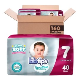 Caja De Pañales Bbtips Sensitive Etapa 7 Unisex X160 Piezas Talla 7 Sin Género