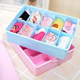 Kitchen Art Underwear Organizer Sock Storage Organizer Pink 10 compartments 10 compartments (Pink)