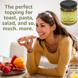 Ancient Trees, Greek Green Olive Tapenade Spread with Basil, Mediterranean Mycenaean Import from Akova, Greece, 6.70 oz (Pack of 2) + Includes-Free Premium Basil Leaves from Rhino Fine Foods .071 oz
