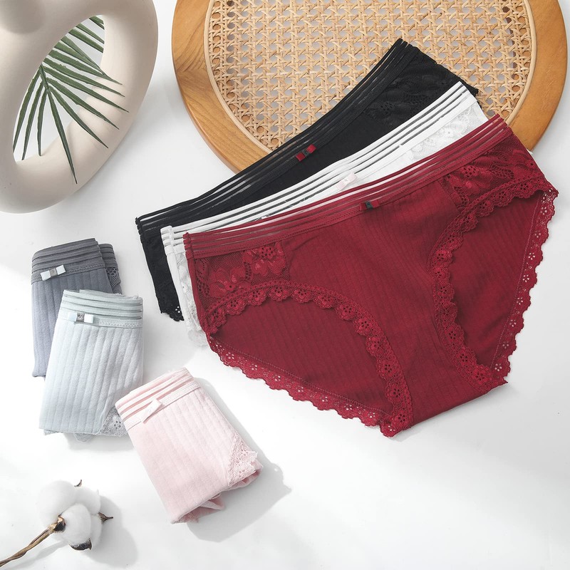 LEVAO Cotton Underwear Women's Bikini Panties Breathable Hipster Stretch Full