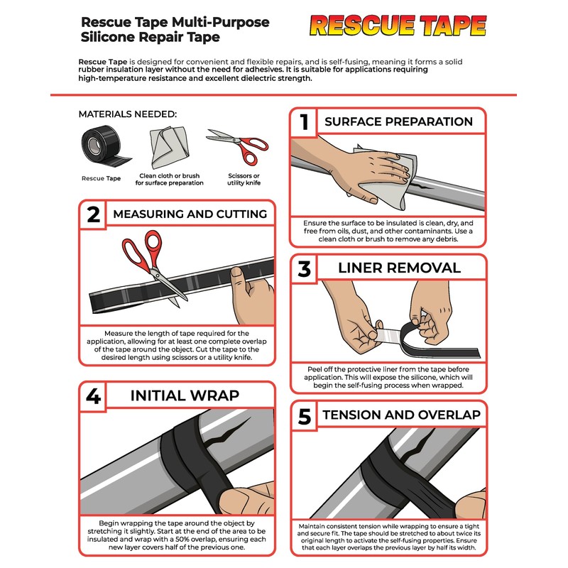 Bond It Rescue Tape, Self-Fusing Silicone for Emergency Plumbing, Pipe