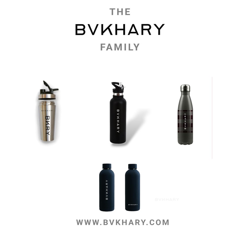 bvkhary 600ml Water Bottle With Straw | Stainless Steel Flip