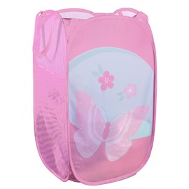 Bote pop-up para ropa sucia de malla – individual o doble – fácil de abrir y se pliega para su almacenamiento.El material del bote ayuda a eliminar los olores de la lavandería y la humedad.Ideal para el dormitorio de la universidad., Mariposa, Butterfly,
