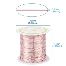 Pandahall 75.5 Feet Tarnish Resistant Copper Wire 24 Gauge Jewelry Beading Craft Wire for Jewelry Making (Rose Gold)