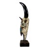 Large Rustic Western Bull Cow Skull With Turquoise Red Rocks
