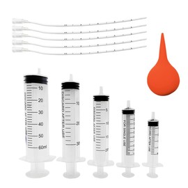 Yiqianhome 11pcs Puppy Kitten Feeding Tube Kit for Small Animals and Clear Feeding Syringe 5/10/20/30/60ml, Clear Feeding Tube, Syringe Bulb for Puppy Kitten Nestling Feeding Tools