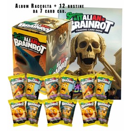 ENJOY TECH Skifidol Italian Brain Red Series Beta Cosmic Hallucination, Box of 12 Bags of 7 Trading Cards and Scrapbook, Card Game Trading