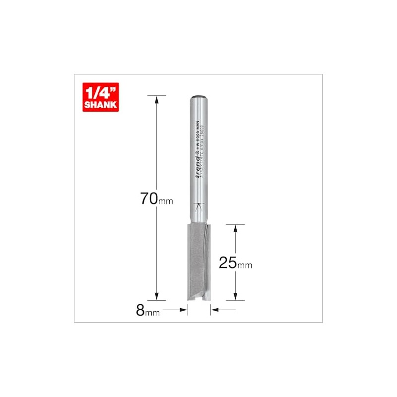 Trend Professional Straight Two Flute Router Cutter Bit, 1/4 Inch