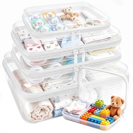 Clear Diaper Bag Organizer Pouches, Hard Shell Zipper Case for Baby Travel