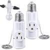 3 Prong E26 Light Socket to Plug Adapter, White Heat
