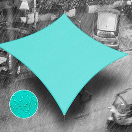 Royal Shade 10' x 12' Turquoise Square Waterproof Sun Shade Sail Order to Make Canopy Awning, UPF50+ 98% UV Blockage Water Resistant, Outdoor Backyard Patio Garden Carport (We Customize)