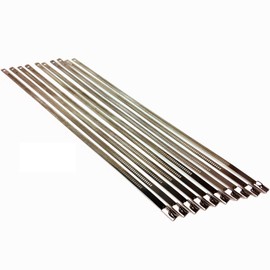 10 pack Secure 14" long Stainless Steel Positive Locking Zip Ties Heat Resistant Universal Use