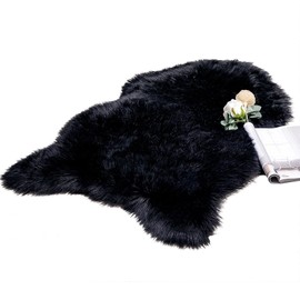 Miulee Faux Fur Rug Fluffy Soft Warm Modern Floor Mat Sofa Mat Faux Fur Deco Fur Irregular Bed Mat Wool Longhair Optics Cosy