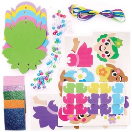 Baker Ross FC720 Fairy Dangly Legs Decoration Kits - Pack of 5, Kids Foam Crafts, Kids Bead Arts and Crafts