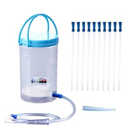 Kit De Enema Reutilizable Para Detox, Cubeta De Café Unisex - 1200Ml De Capacidad, 10 Boquillas De Repuesto, Adecuado Para Café Y Terapia De Agua - Limpia Y Purifica Tu Cuerpo Transpa