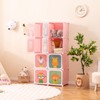 Costzon Kids Wardrobe Closet, Cartoon DIY Modular Dresser Storage Organizer