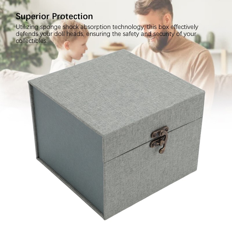 Ball Jointed Doll Head Storage Case Linen Fabric Protective Carrying