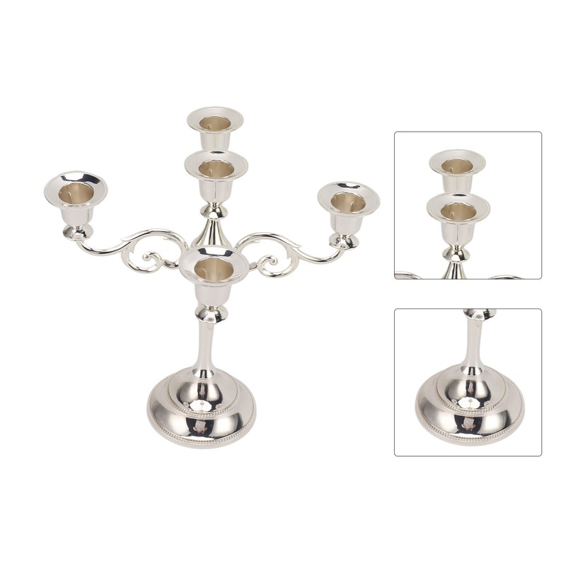 5 Arm Candlestick Holder Iron Retro Decorative Candle Holder Centerpiece