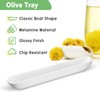 Kevenal Olive Boat Tray, 13'' White Olive Plate Long Narrow