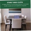 WHAMVOX 4th of July Decorative Table Cloth Star Strip Pattern