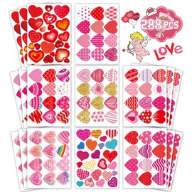 348PCS Heart Stickers, Valentines Day Stickers for Kids, Valentine Colorful Heart Stickers Love Stickers, Valentine's Day Gift Stickers for Cards Envelope Box, Valentines Craft Supplies Teacher Reward