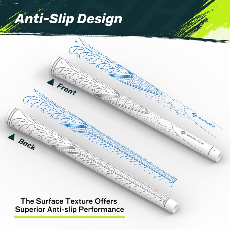 SAPLIZE Classic Rubber Golf Grips, Non-Slip– 13 Grips with 15
