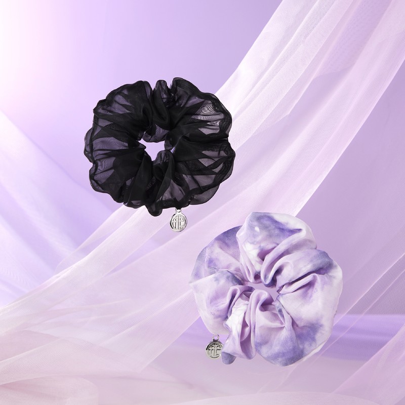 Philimili Fili Milli x Lisle Scrunchy Hair Band Black/Purple (2