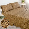 Sleepdown Cotton Bed Sheet Set - Leopard Brown, Full