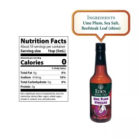 Eden Foods Ume Plum Vinegar with Red Shiso Pack of 3 Organic 10 Fl Oz