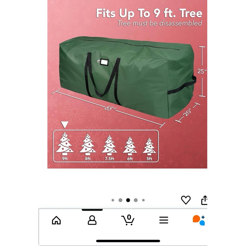 OSTO Premium Heavy Duty Christmas Tree Storage Bag Upto 9'