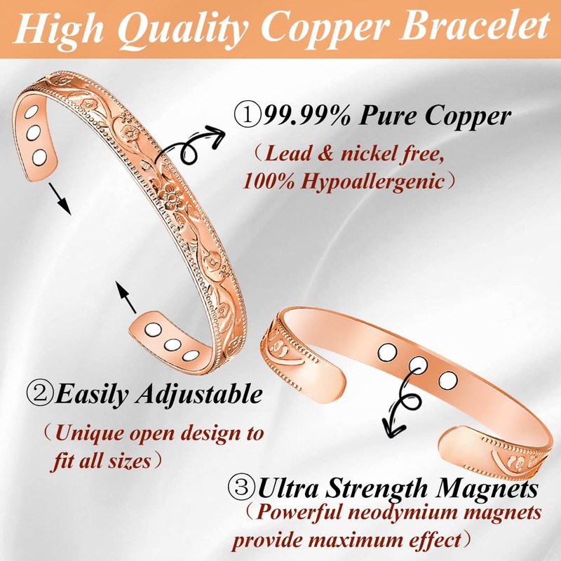 Cigmag 9X Lymphatic Drainage Copper Magnetic Bracelet for Women 99%