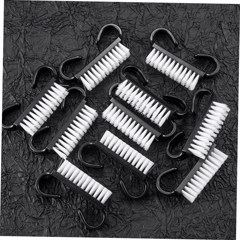 Healeved Small Nail Art Brush Set 10pcs Plastic Nail Scrub